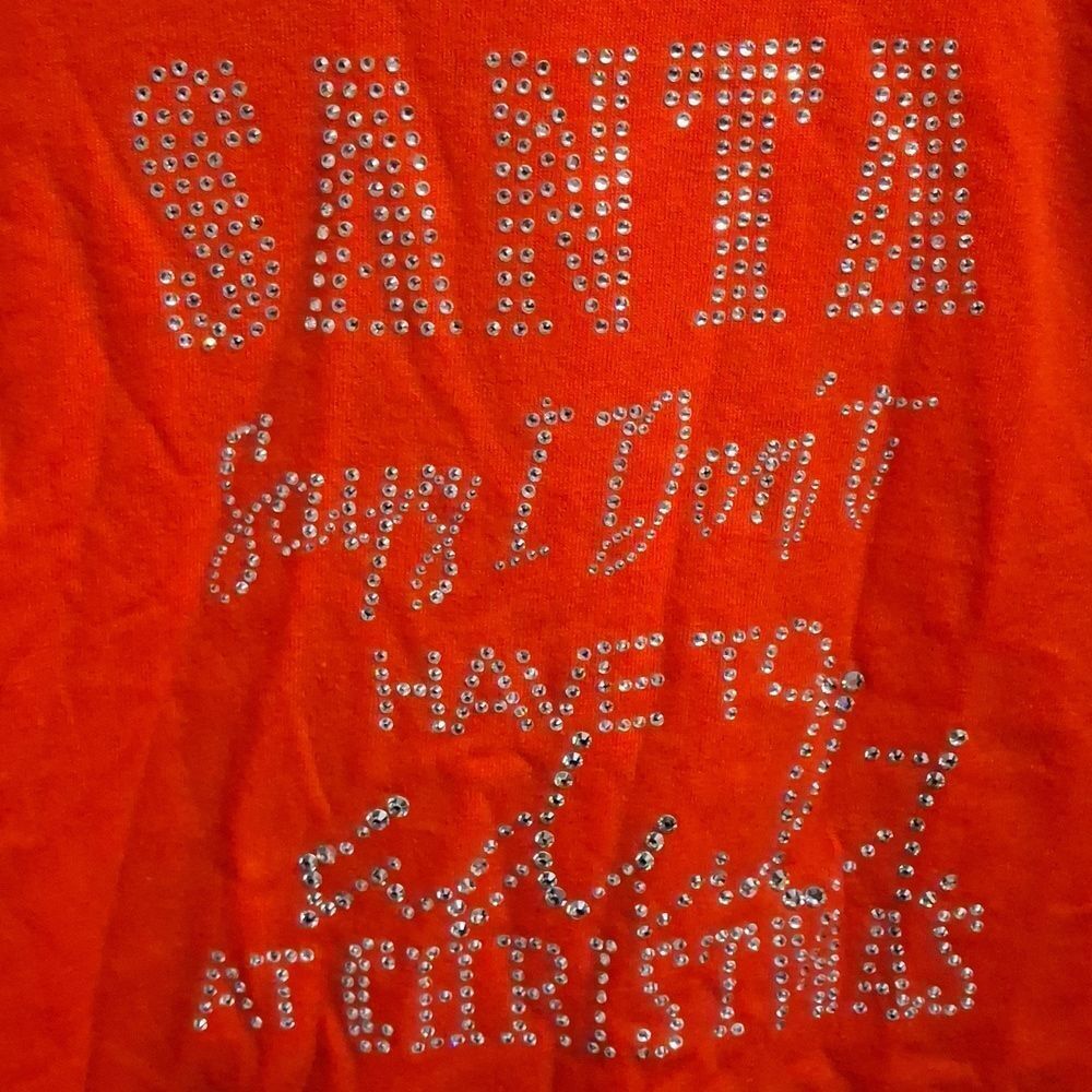 NNWT Santa says I don't have to adult at Christmas Rhinestone Tee